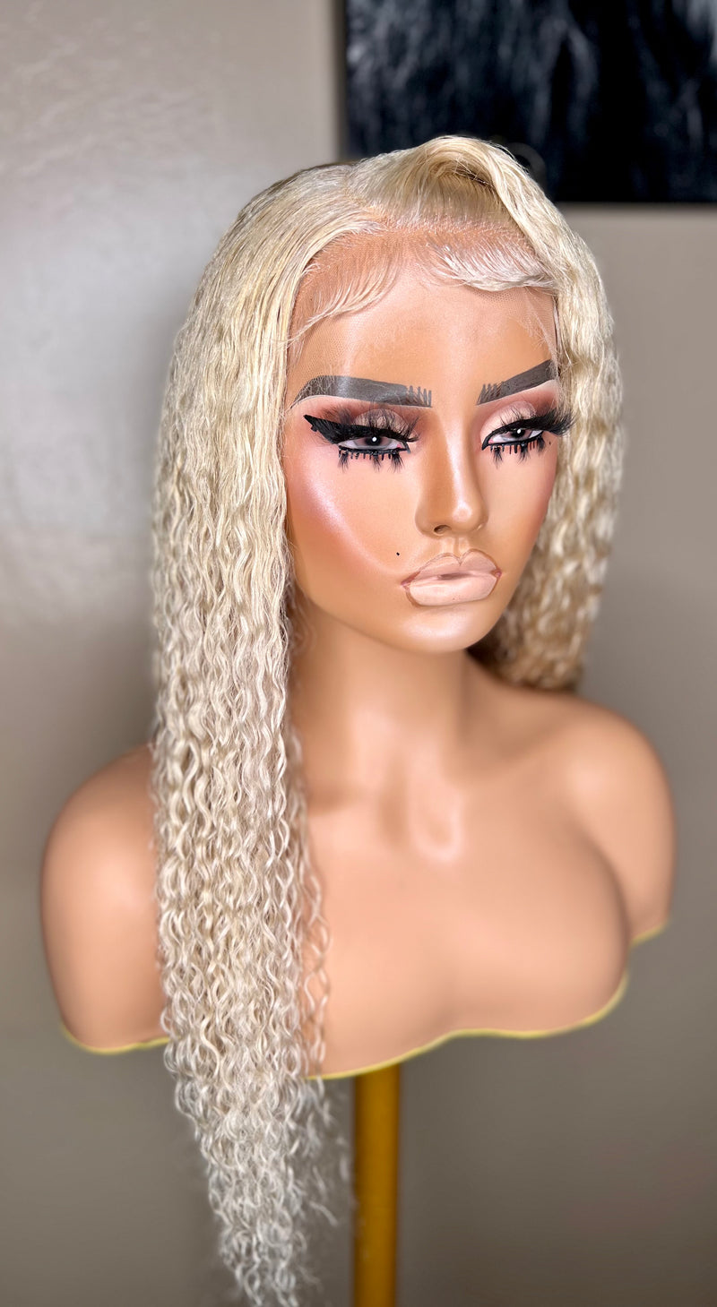 Blonde water wave wig