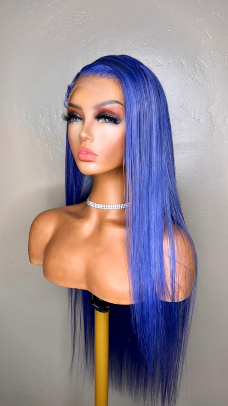 Ocean blue hd Lacefront wig